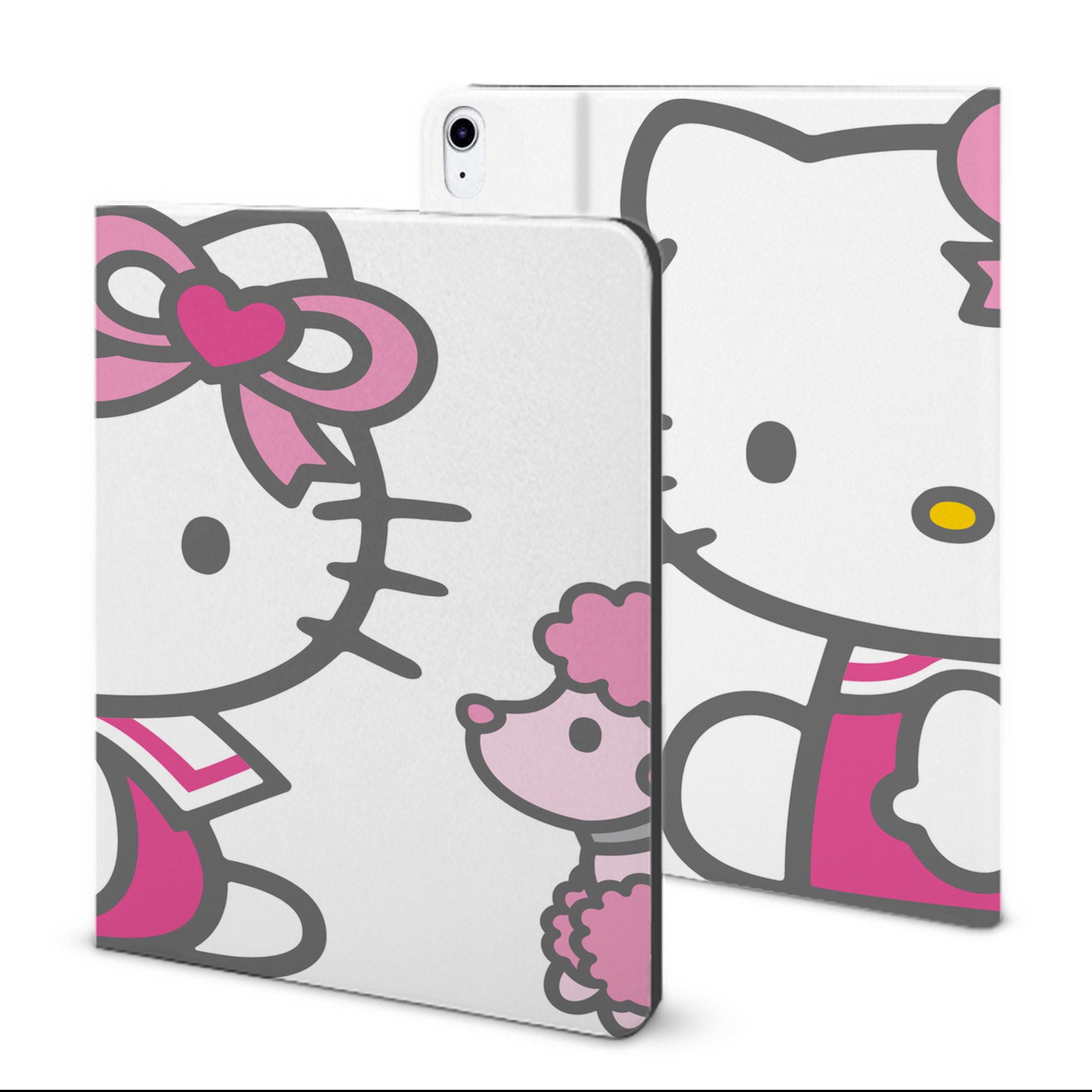 （画像用） Hello Kitty ハローキティ IPad ケース ブック型 PUレザー TPU 耐衝撃 軽量 薄型 ペン収納なし 全面保護 IPad 各モデル対応